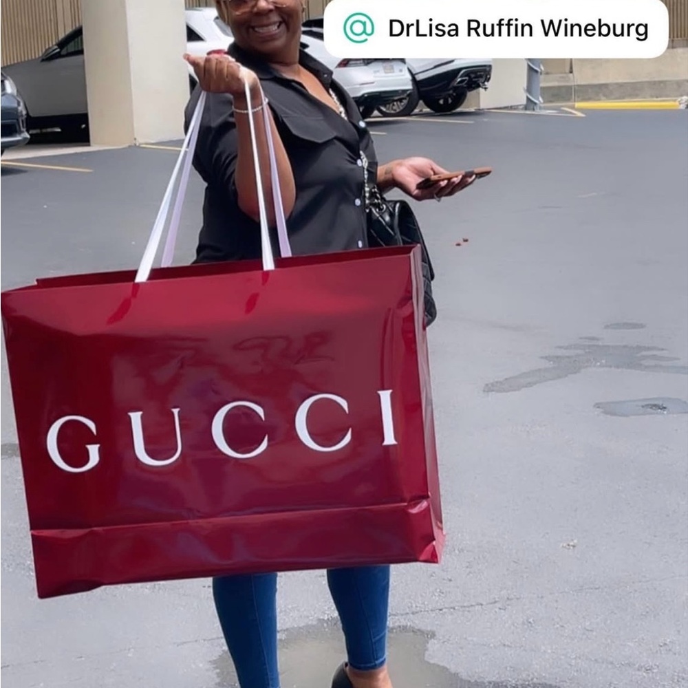 Gucci Red Luxury Shopping Bag with Rope Handles